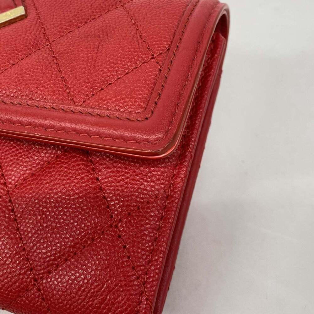 CHANEL Red Caviar Leather Wallet - Picture 7 of 10
